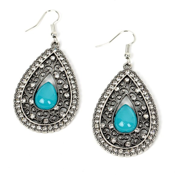 Cloud Nine Couture - Blue Earrings - Picture 2 of 2